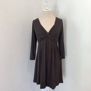 The Limited Dark Brown Twist Front Dress